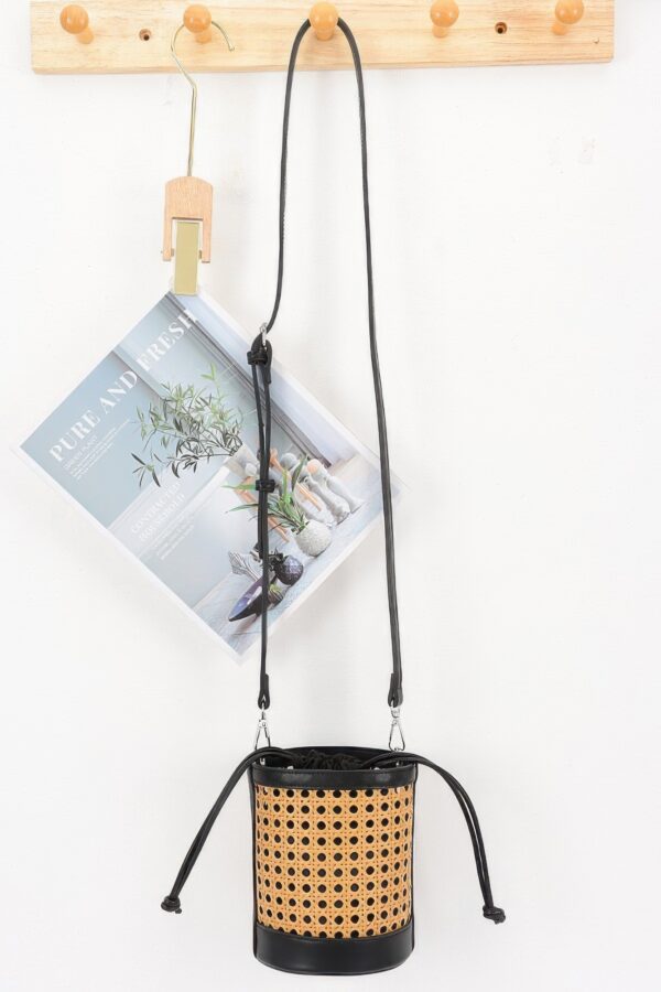 Braided Bamboo Tube Bag with Structured Top Handle