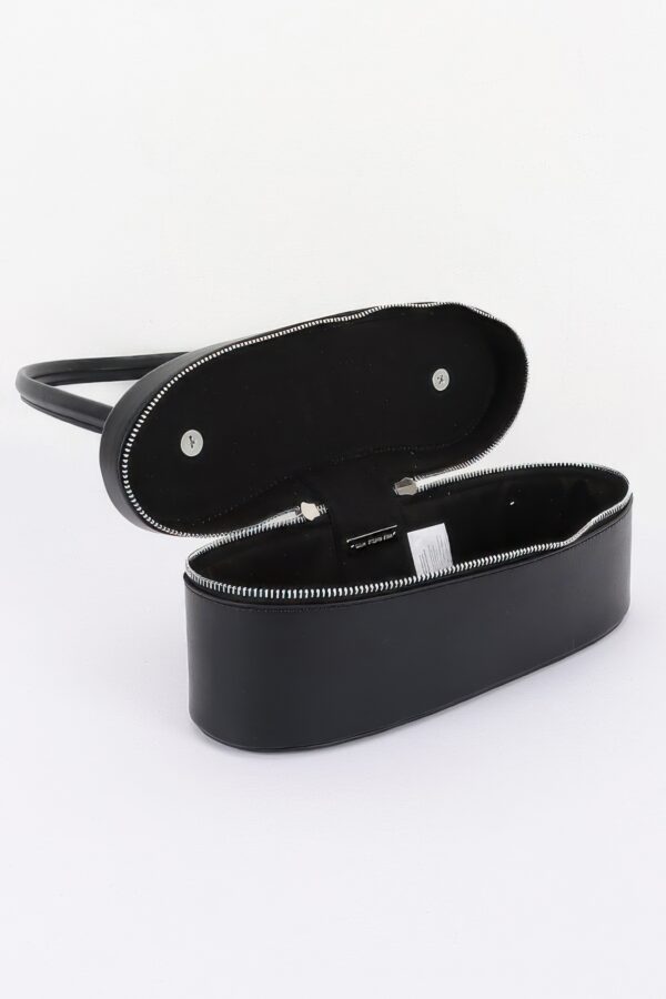 Vegan Leather Long Box Shoulder Bag - Structured Silhouette