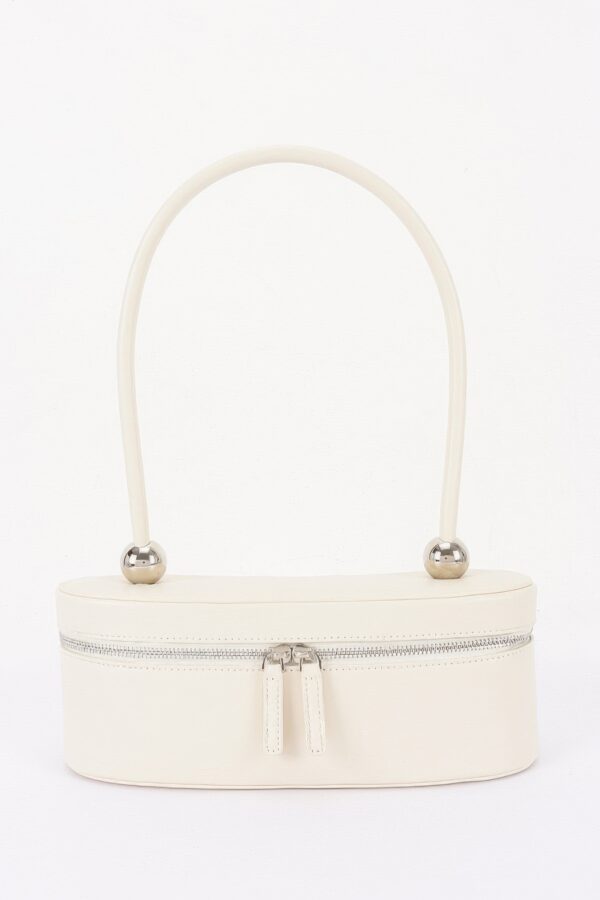 Vegan Leather Long Box Shoulder Bag - Structured Silhouette
