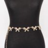 Rhinestone Bow Charm Chain Waist Belt - Adjustable