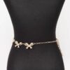 Rhinestone Bow Charm Chain Waist Belt - Adjustable