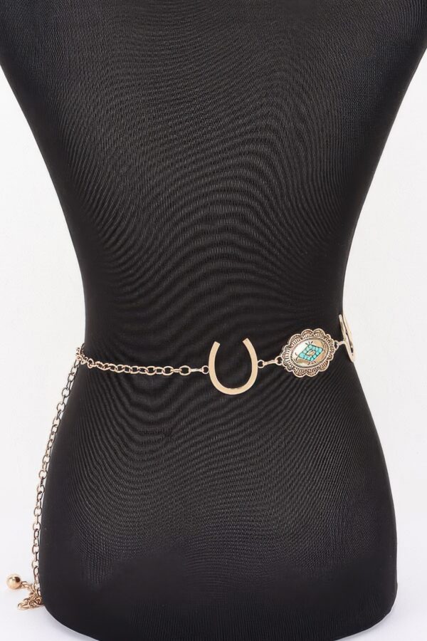 Horseshoe Concho Chain Belt - Vintage Western Iron
