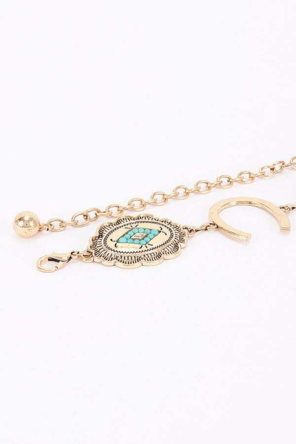 Horseshoe Concho Chain Belt - Vintage Western Iron