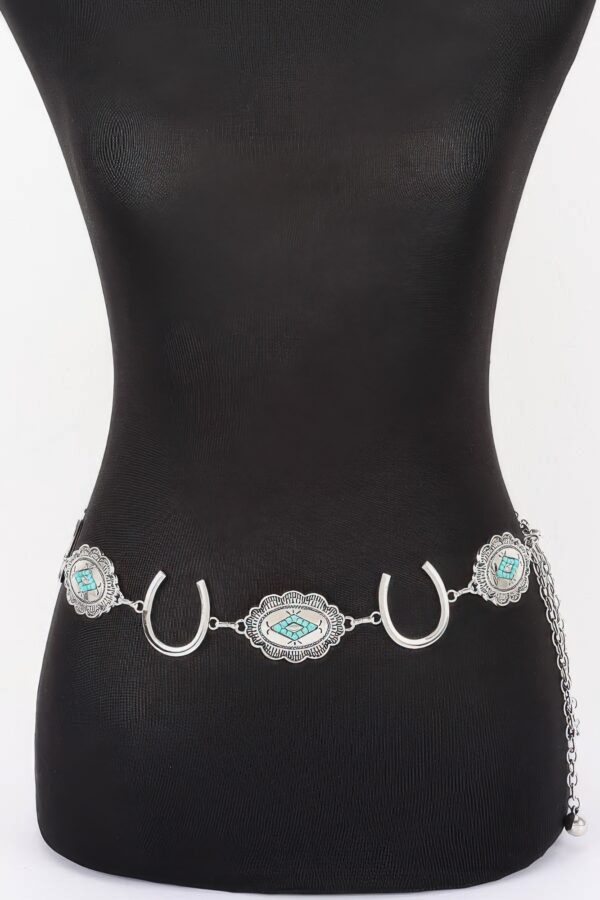 Horseshoe Concho Chain Belt - Vintage Western Iron