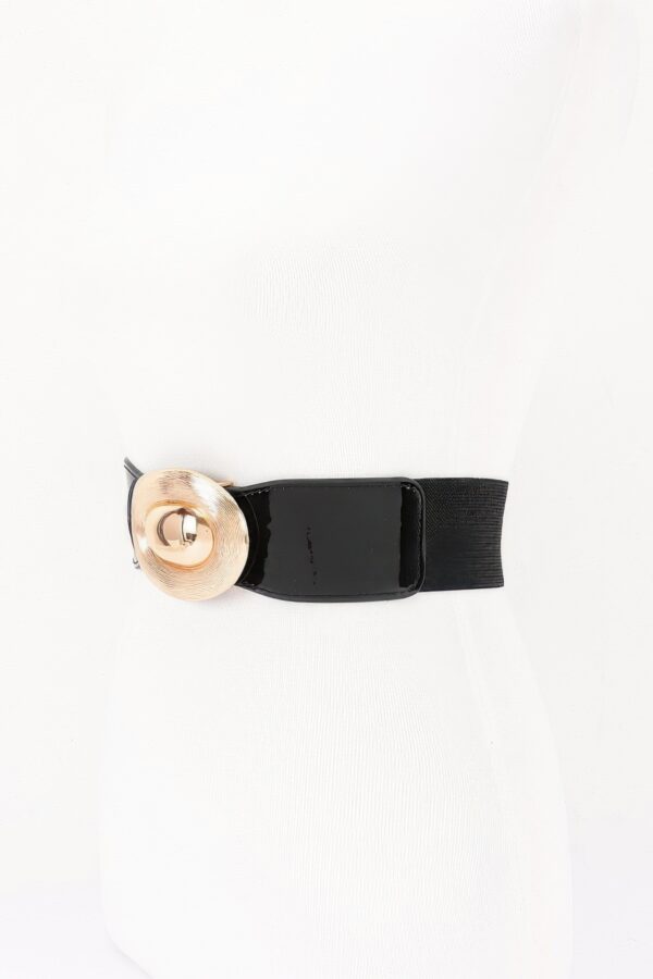 Wide Waist Belt with Oval Buckle