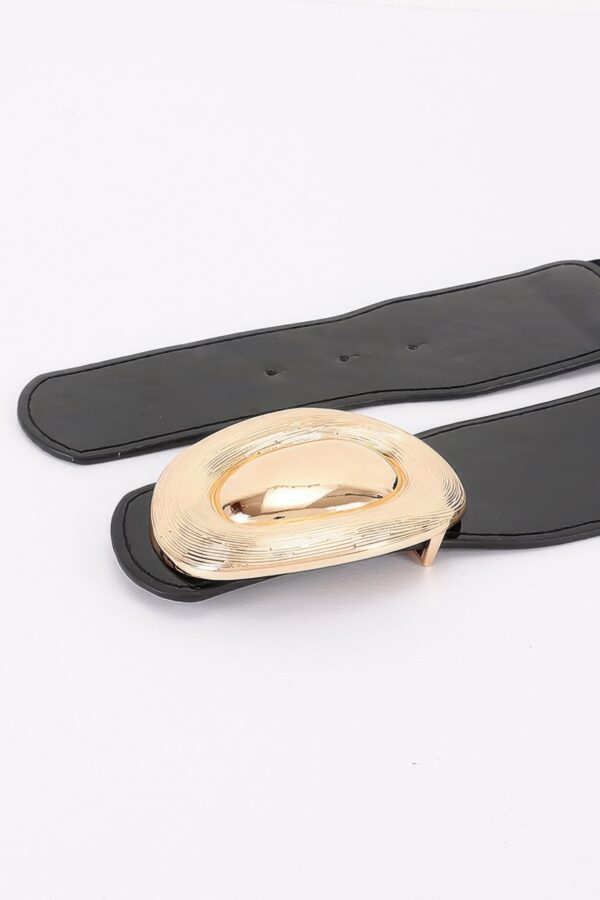 Wide Waist Belt with Oval Buckle
