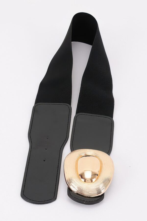Wide Waist Belt with Oval Buckle
