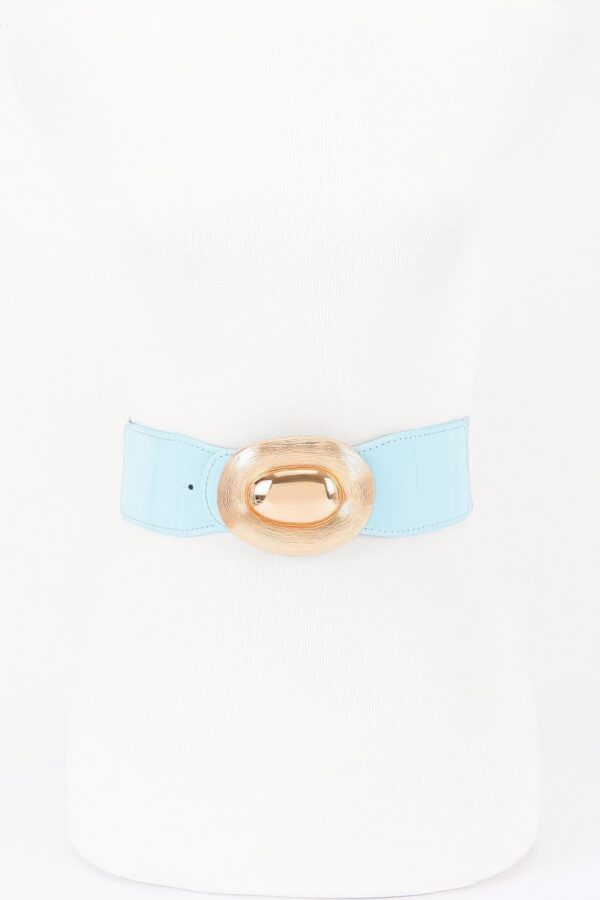 Wide Waist Belt with Oval Buckle