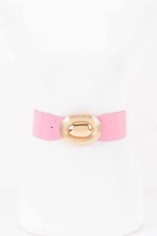Wide Waist Belt with Oval Buckle