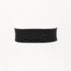 Wide Vegan Leather Waist Belt with Metal Buckle