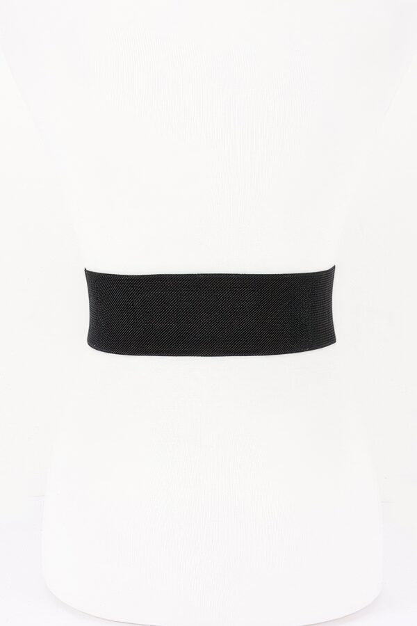 Wide Vegan Leather Waist Belt with Metal Buckle