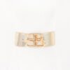 Wide Vegan Leather Waist Belt with Metal Buckle