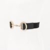 Vegan Leather Elastic Belt with Horsebit Buckle