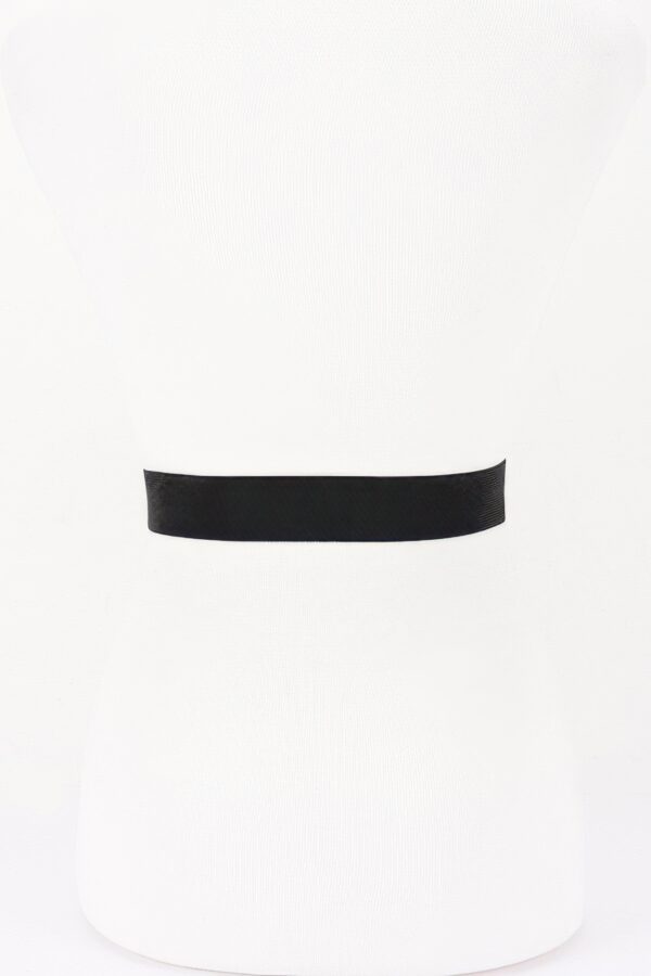 Vegan Leather Elastic Belt with Horsebit Buckle