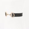 Faux Straw Elastic Belt with Metal Buckle