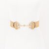 Faux Straw Elastic Belt with Metal Buckle