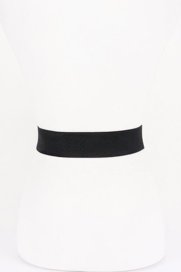 Vintage Disc Elastic Waist Belt - Wide Polyurethane Band