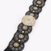 Vintage Disc Elastic Waist Belt - Wide Polyurethane Band
