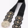 Vintage Disc Elastic Waist Belt - Wide Polyurethane Band
