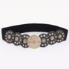 Vintage Disc Elastic Waist Belt - Wide Polyurethane Band
