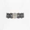 Vintage Disc Elastic Waist Belt - Wide Polyurethane Band