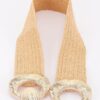 Faux Straw Wide Belt with Oversized Metal Buckle
