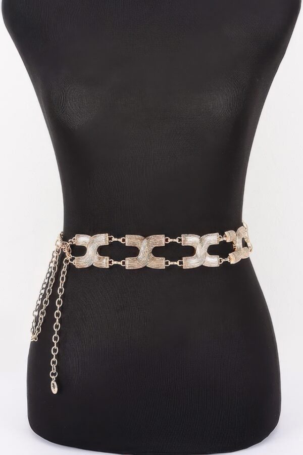 Textured X-Link Chain Belt - Iron Finish, Plus Size