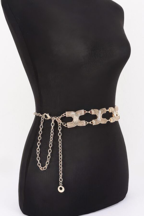 Textured X-Link Chain Belt - Iron Finish, Plus Size