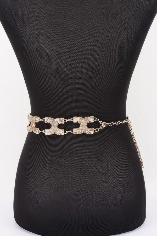 Textured X-Link Chain Belt - Iron Finish, Plus Size
