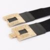 Plus-Size Vegan Leather Belt with Textured Metal Buckle