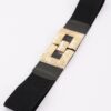 Plus-Size Vegan Leather Belt with Textured Metal Buckle