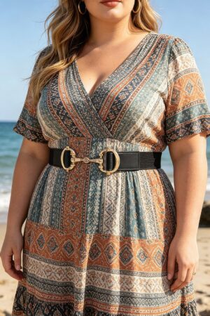 Horsebit Buckle Stretch Elastic Plus-Size Belt