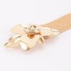 Plus-Size Faux Straw Belt with Flower Buckle