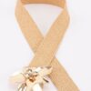 Plus-Size Faux Straw Belt with Flower Buckle