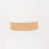 Plus-Size Faux Straw Elastic Belt with Double-Ring Buckle