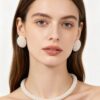 Beaded Choker with Round Studs - Coordinated 2-Piece Set