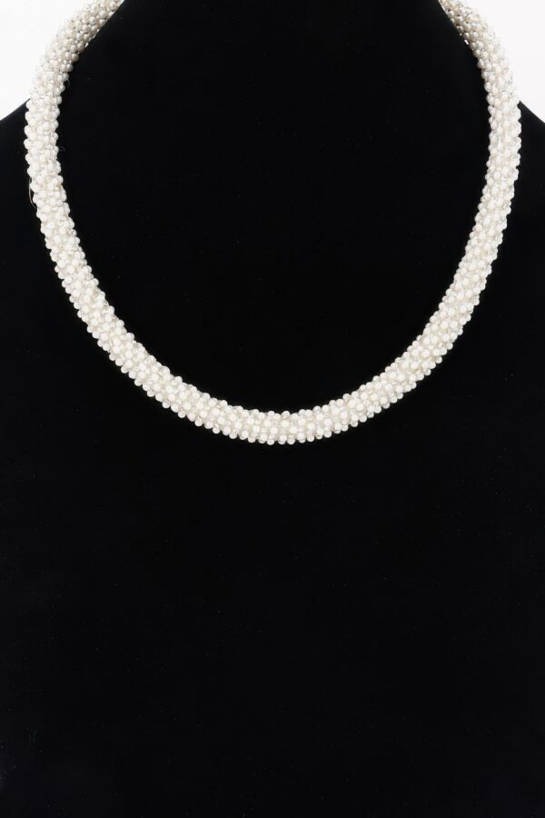Beaded Choker with Round Studs - Coordinated 2-Piece Set