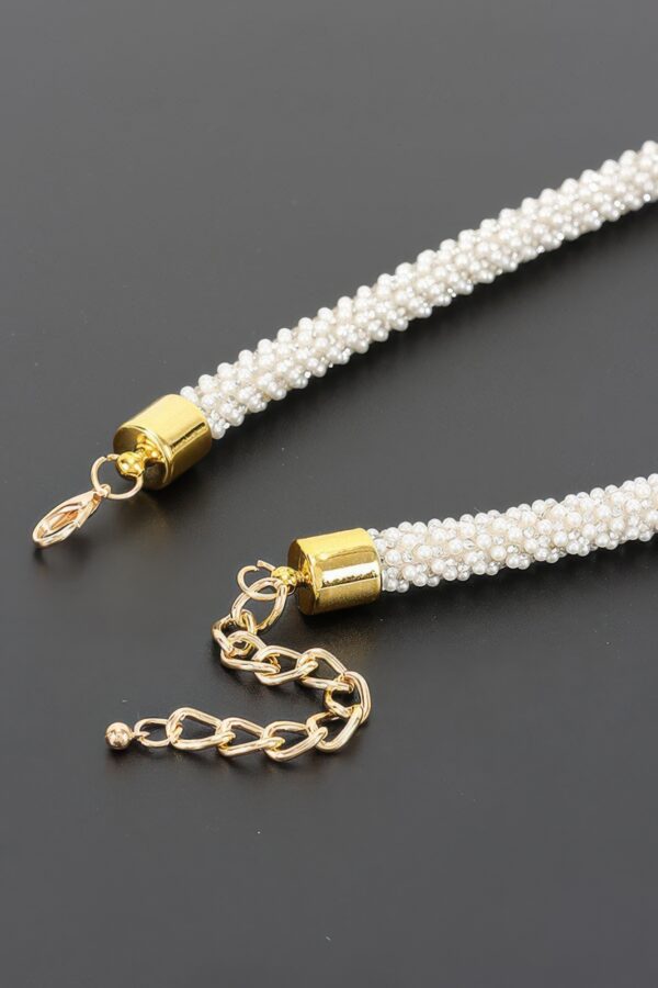 Beaded Choker with Round Studs - Coordinated 2-Piece Set