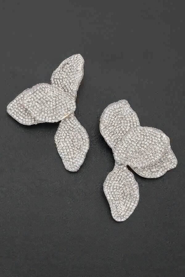 Oversized Four-Leaf Rhinestone Statement Earrings
