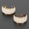 Beaded Cuff Hoop Earrings - 2" Open Statement Hoops