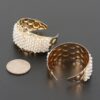 Beaded Cuff Hoop Earrings - 2" Open Statement Hoops