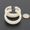 Pearl-Encrusted Open Hoop Earrings, 2.25 in