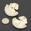 Ginkgo Leaf Pearl-Trim Stud Earrings - Delicate Botanical Accent