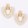 U-Shape Door Knocker Earrings with Beaded Frame