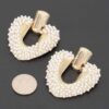 U-Shape Door Knocker Earrings with Beaded Frame