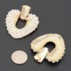 U-Shape Door Knocker Earrings with Beaded Frame