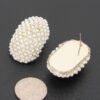 Oval Pearl Cluster Rhinestone Stud Earrings