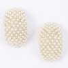 Oval Pearl Cluster Rhinestone Stud Earrings