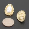Teardrop Pearl Stud Earrings with Twisted Rope Frame