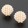 Pearl Cluster Clip-On Earrings with Gold-Tone Accents